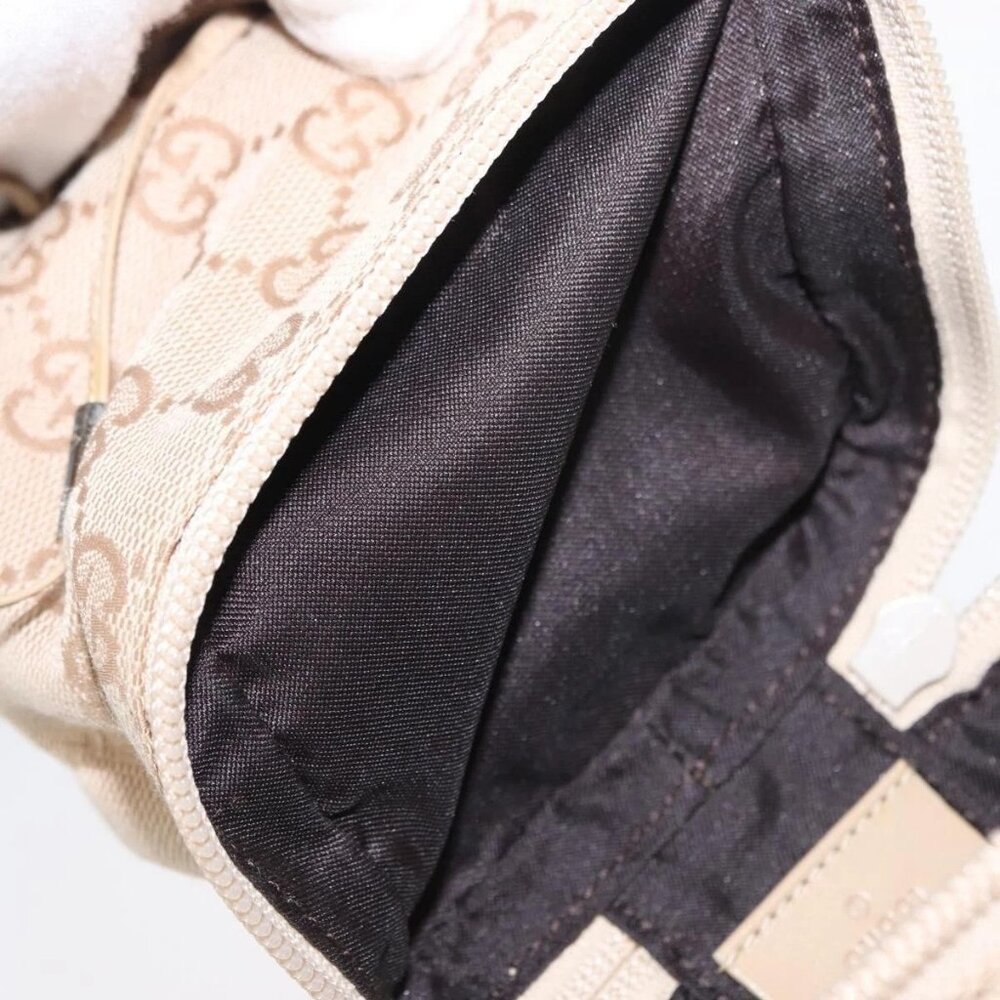 GUCCI GG Canvas Pouch Beige Silver 039 1054 Auth 154448 - Picture 11 of 16